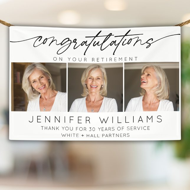 Moderne Gratulations-Renteneintritts-Skript 3 Foto Banner (Von Creator hochgeladen)