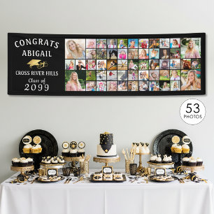 Moderne GRATULIERE ABSOLVENT 53 Foto-Collage-Banne Banner