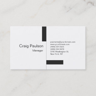 Moderne, grau gestreifte weiße Visitenkarte
