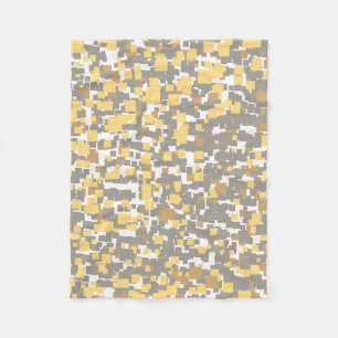 Moderne Grau-, Gold- und Weißgeometrie Fleecedecke