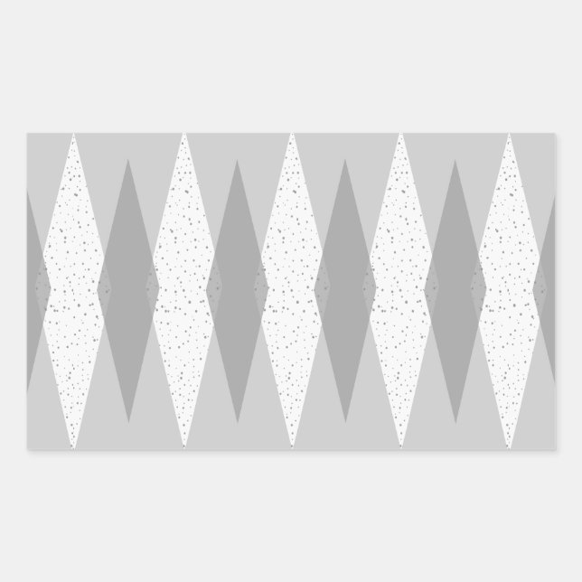 Moderne Grau-Raute-Rectangle-Stickers der Mitte de Rechteckiger Aufkleber (Vorderseite)