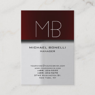 Moderne, grau-rote Visitenkarte