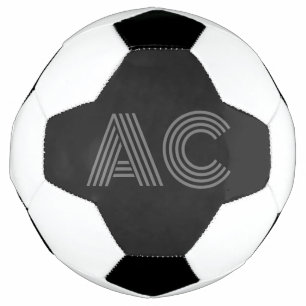 Moderne Grau-Schwarz-Monogramm Fußball