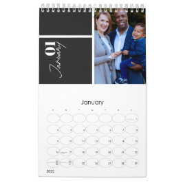 Moderne Grau-Sonderfeier für mehrere Fotos  Kalender