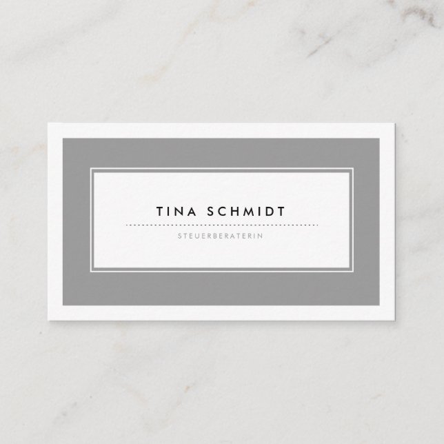 Moderne Grau Visitenkarten Visitenkarte (Vorderseite)