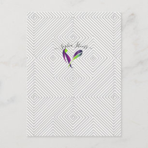Moderne Grau-Weiße Geometrische Diamant-Muster ind Postkarte