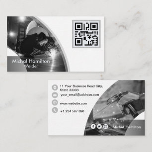 Moderne Grau-Welder-Visitenkarte Visitenkarte