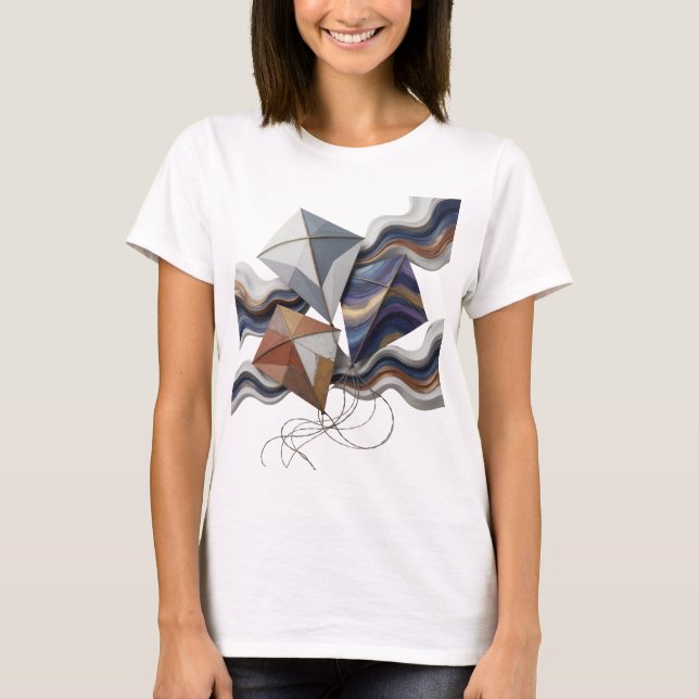 Moderne graue ABSTRACT ART Statement Design T-Shirt (Vorderseite)