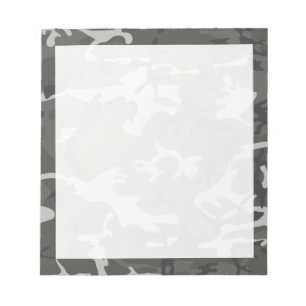 Moderne graue Abstrakte Camouflage Camouflage Notizblock