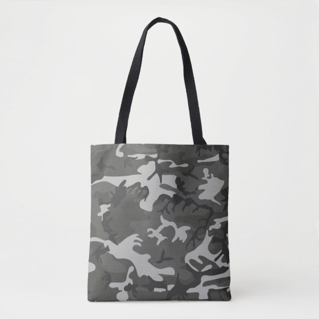 Moderne graue Abstrakte Camouflage Camouflage Tasche (Vorderseite)