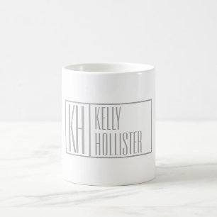 Moderne graue Anfangsbuchstaben und Namenslogo Kaffeetasse