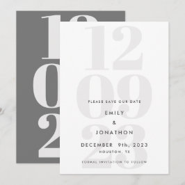 Moderne graue Datums-Typografie Save The Date