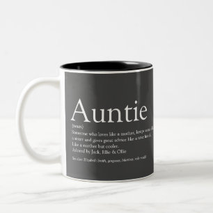 Moderne graue Definition der besten Tante der Welt Zweifarbige Tasse
