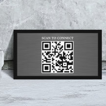 Moderne graue Faux-Metall-Schwarz QR-Code-Bold