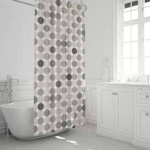 Moderne graue geometrische Kreise Gäste Wow Dekora Duschvorhang