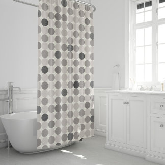 Moderne graue geometrische Kreise Gäste Wow Dekora Duschvorhang