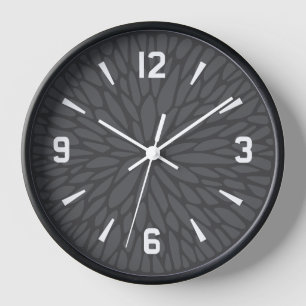 Moderne graue, geometrische Muster ⏰ Uhr