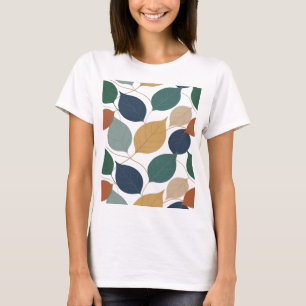 Moderne graue Grafik Herbstblätter T-Shirt