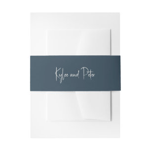Moderne graue handgeschriebene elegante Hochzeitss Einladungsbanderole