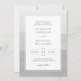 Moderne graue Hochzeit Einladung