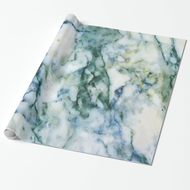 Moderne graue Imitate Marmorblau-grüne Akzente Geschenkpapier (Ungerollt)