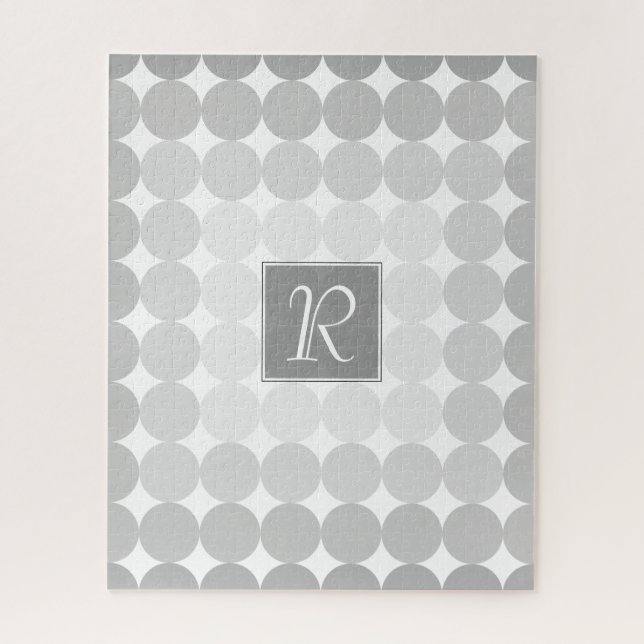 Moderne graue Kreise Monogramm (Vertikal)