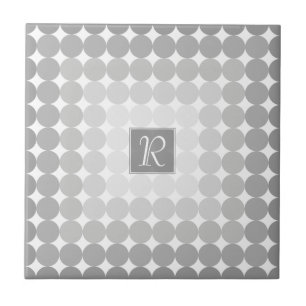 Moderne graue Kreise Monogramm Fliese
