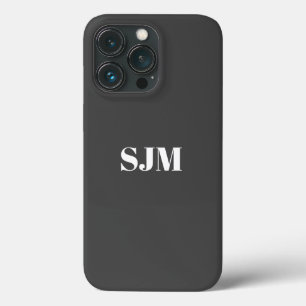 Moderne, graue, kundenspezifische Monogramm-Initia Case-Mate iPhone Hülle