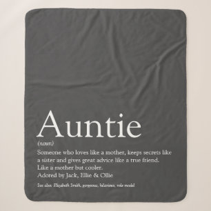 Moderne graue lustige coole Tante Tante-Definition Sherpadecke