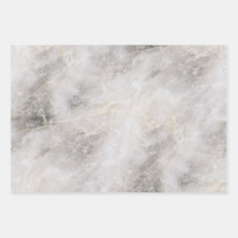 Moderne graue Marmormuster Geschenkpapier Set