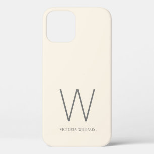 Moderne, graue, minimalistische Monogramm-Bezeichn Case-Mate iPhone Hülle