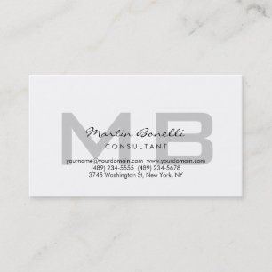 Moderne graue Monogramm-Berater-Visitenkarte Visitenkarte