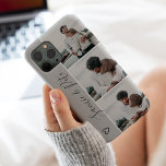 Moderne graue Paare benennen 3 Fotos Kollagengitte Case-Mate iPhone Hülle<br><div class="desc">Moderne graue Herzklopfe benennen 4 Fotos Collage Grid,  ein Geschenk für ein Paar oder beste Freunde.</div>