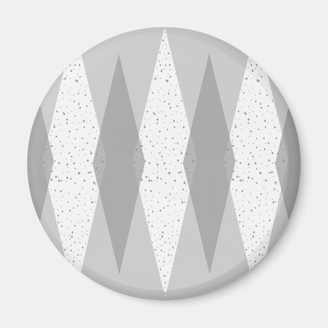 Moderne graue Raute Rundmagazin Magnet (Vorne)