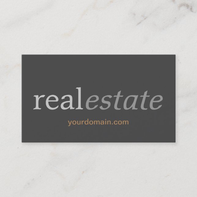 Moderne Graue Real Anwesen Standard Business Card Visitenkarte (Vorderseite)