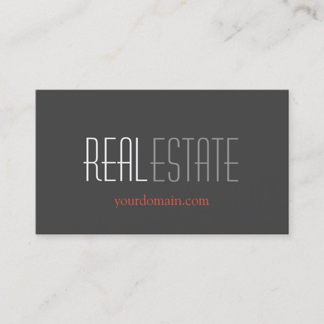 Moderne Graue Real Anwesen Standard Business Card Visitenkarte (Vorderseite)