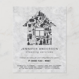 Moderne graue Reinigungsdienste Flyer