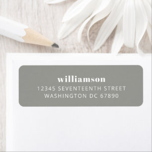 Moderne graue Rücksendeadresse mit einfachem Nachn