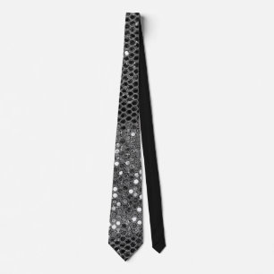 Moderne graue silberne Glitter-Glamour-Funkeln Krawatte