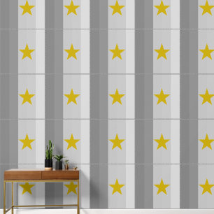 Moderne graue Streifen Goldene Sterne Große Plätze Tapete