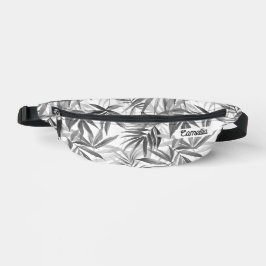 Moderne graue tropische Muster Name Custom Travel Bauchtasche