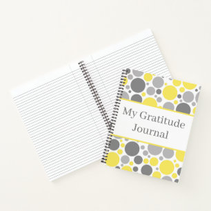 Moderne graue und gelbe Blasen Dankesblatt Notizbuch