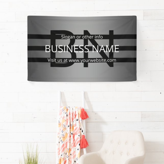 Moderne graue und horizontale schwarze Streifen Banner (Insitu)