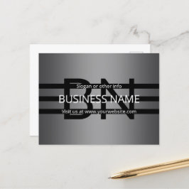 Moderne graue und horizontale schwarze Streifen Postkarte