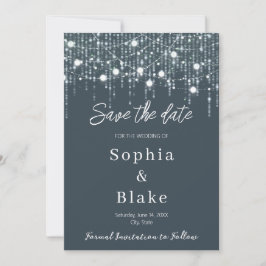 Moderne graue und weiße Hangleuchten Save the Date Einladung
