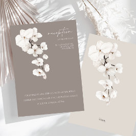 Moderne graue, weiße Orchideenhochzeit Begleitkarte