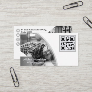 Moderne Graue Woodworker Business Card Visitenkarte