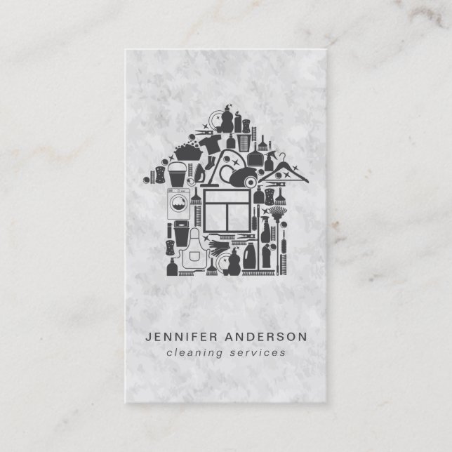 Moderne Graureinigung Visitenkarte (Vorderseite)