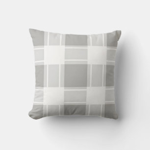 Moderne Grauton-Karo-Muster Kissen