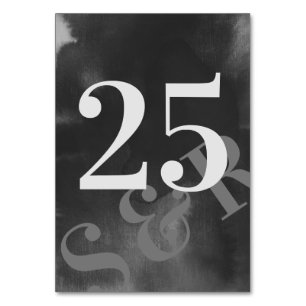 Moderne Gray Art Big Monogram Bold einfache Hochze Tischnummer